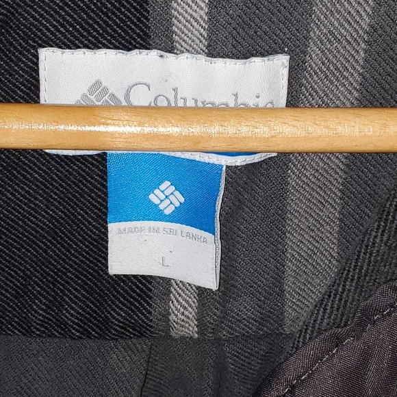 Columbia Black/Grey/light Grey shirt with large plaid panels size L - Picture 4 of 4